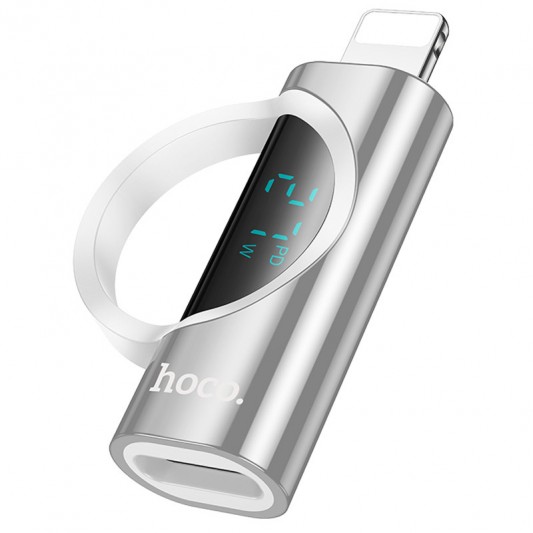 Перехідник Hoco UA32B Lightning male to Type-C female display adapter Silver - зображення 1 