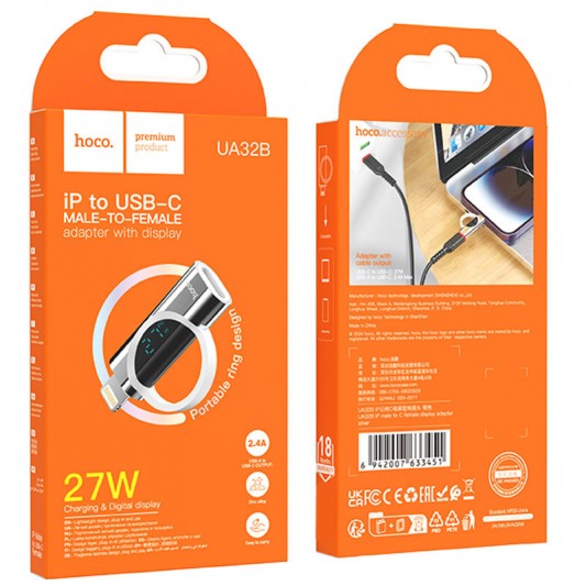 Перехідник Hoco UA32B Lightning male to Type-C female display adapter Silver - зображення 3 