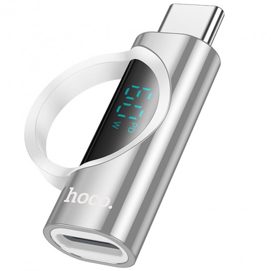 Переходник Hoco UA32A Type-C male to Lightning female display adapter Silver - изображение 1