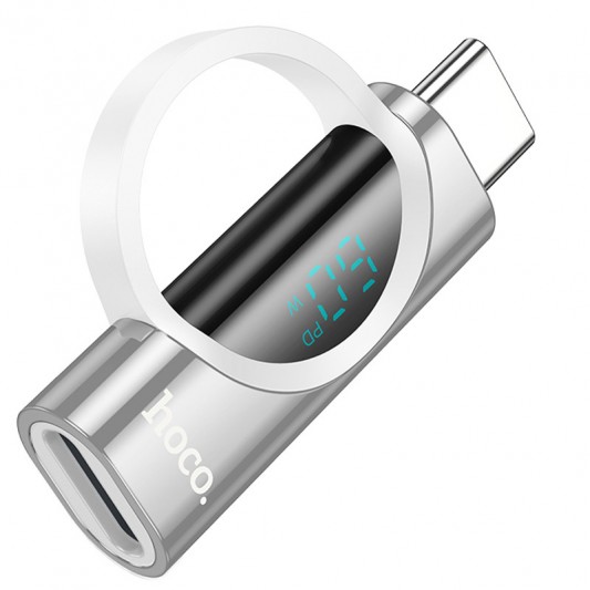 Переходник Hoco UA32A Type-C male to Lightning female display adapter Silver - изображение 2