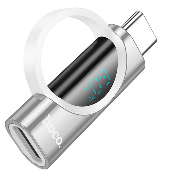 Перехідник Hoco UA32A Type-C male to Lightning female display adapter, Silver