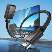 Кабель юсб Hoco US13 HDTV male to HDTV female HD extension (1m), Black