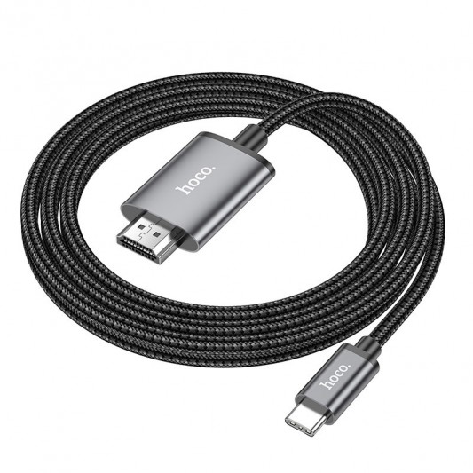 Переходник Hoco UA27 HD Type-C to HDTV (2m) Metal gray - изображение 1