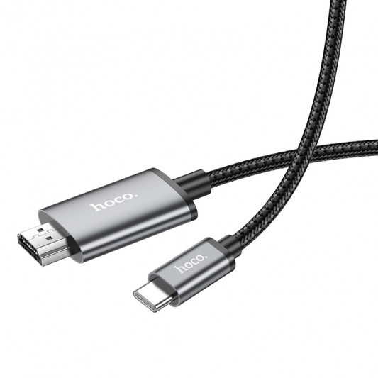 Переходник Hoco UA27 HD Type-C to HDTV (2m) Metal gray - изображение 3