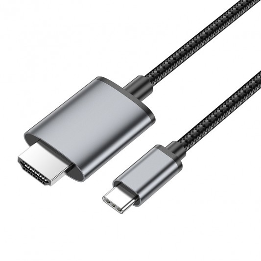 Переходник Hoco UA27 HD Type-C to HDTV (2m) Metal gray - изображение 4