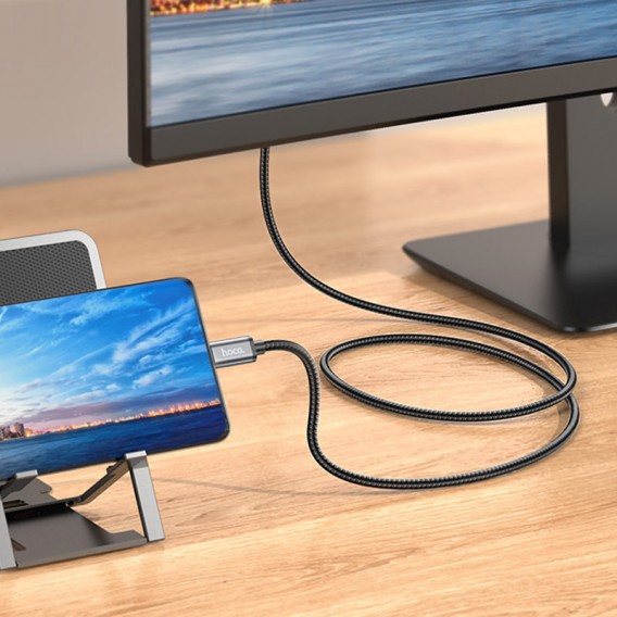 Перехідник Hoco UA27 Type-C HDTV (2m), Metal gray