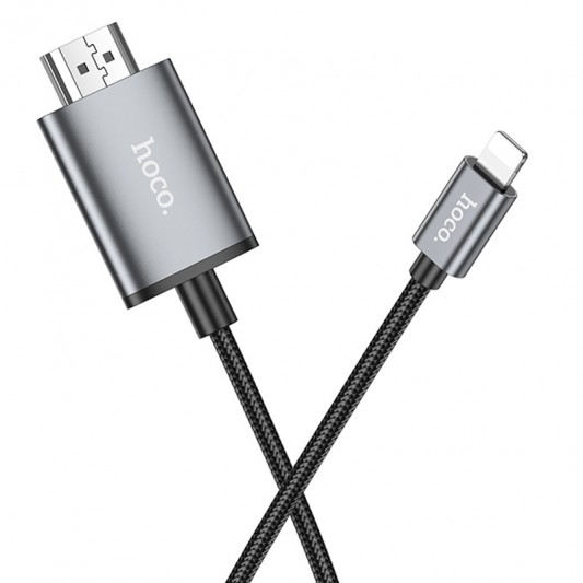 Переходник Hoco UA27 HD Lightning to HDTV (2m), Metal gray - изображение 1
