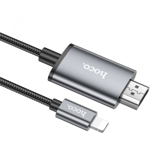 Переходник Hoco UA27 HD Lightning to HDTV (2m), Metal gray - изображение 3