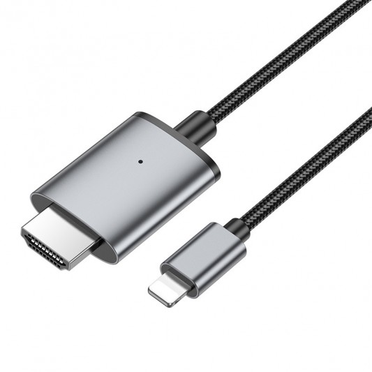 Переходник Hoco UA27 HD Lightning to HDTV (2m), Metal gray - изображение 4