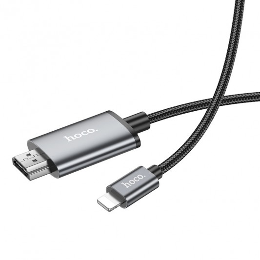 Переходник Hoco UA27 HD Lightning to HDTV (2m), Metal gray - изображение 5