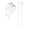 Зарядний пристрій Hoco N56 Fundador PD30W four-port (2C2A) + Type-C to Lightning, White