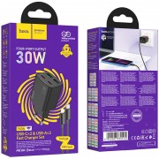Зарядний пристрій Hoco N56 Fundador PD30W four-port (2C2A) + Type-C to Lightning, Black