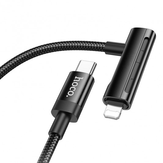 Дата кабель Hoco U135 Incredible 2in1 Type-C to Lightning/Type-C (1m) Black - зображення 2 