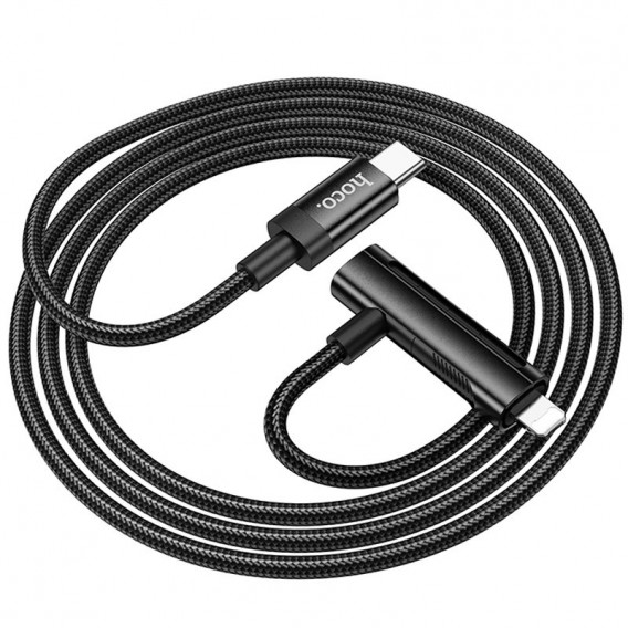 Кабель юсб Hoco U135 Incredible 2in1 Type-C to Lightning/Type-C (1m), Black