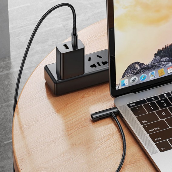 Кабель юсб Hoco U135 Incredible 2in1 Type-C to Lightning/Type-C (1m), Black