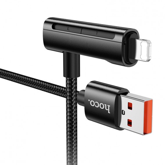 Кабель юсб Hoco U135 Incredible 2in1 USB to Lightning/Type-C (1m), Black