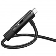 Кабель юсб Hoco U135 Incredible 2in1 USB to Lightning/Type-C (1m), Black