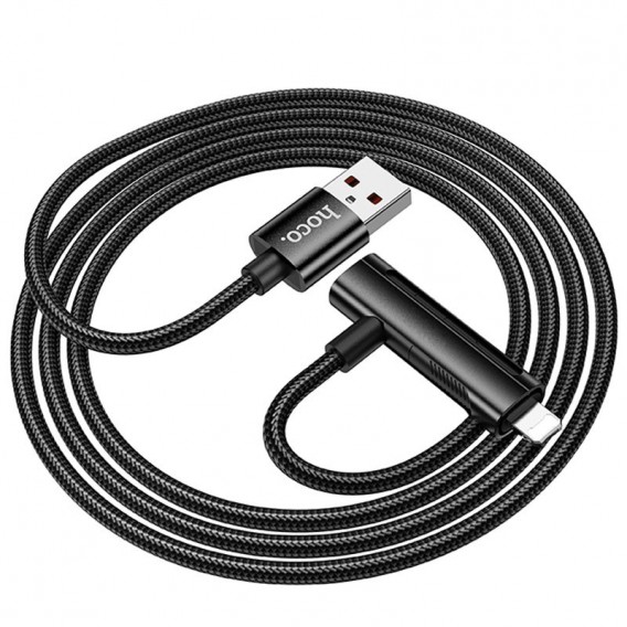Кабель юсб Hoco U135 Incredible 2in1 USB to Lightning/Type-C (1m), Black