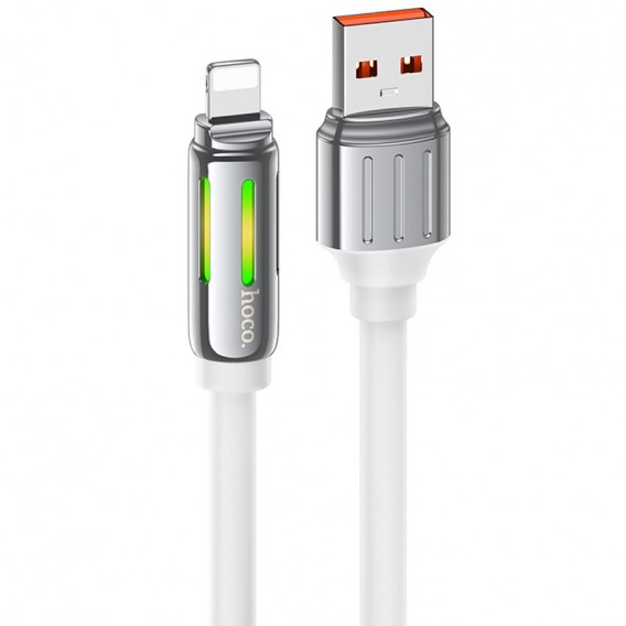 USB кабель Hoco U136 Prize USB to Lightning 2.4A (1.2m), White