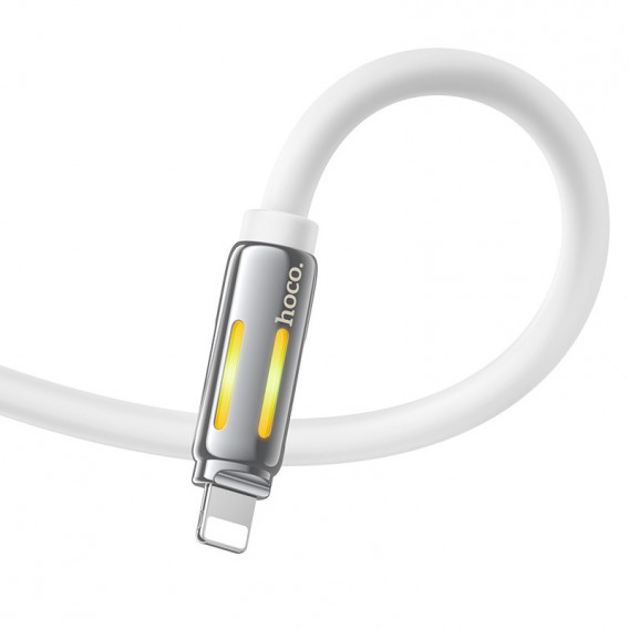 USB кабель Hoco U136 Prize USB to Lightning 2.4A (1.2m), White