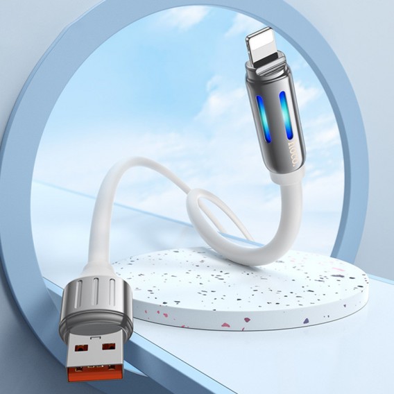 USB кабель Hoco U136 Prize USB to Lightning 2.4A (1.2m), White
