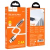 USB кабель Hoco U136 Prize USB to Lightning 2.4A (1.2m), White