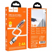 Кабель юсб Hoco U136 Prize USB to Lightning 2.4A (1.2m), White