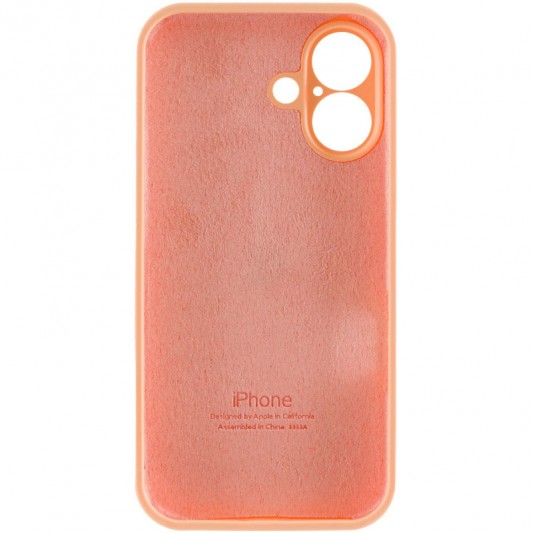 Чохол Silicone Case Full Camera Protective (AA) для Apple iPhone 16 (6.1") Помаранчевий / Cantaloupe - зображення 5 