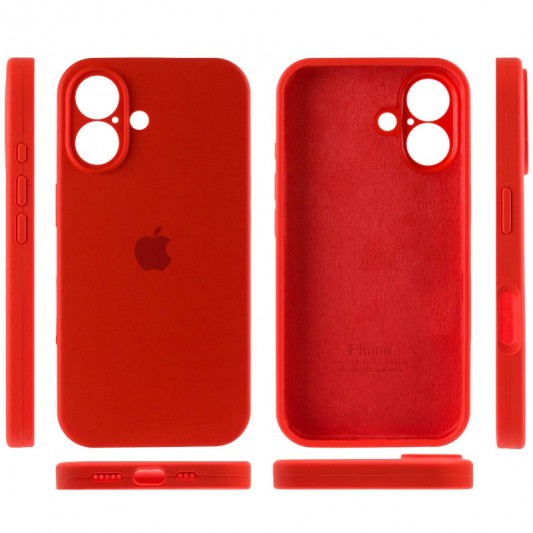 Чехол Silicone Case Full Camera Protective (AA) для Apple iPhone 16 Plus (6.7"), Красный / Red - изображение 3