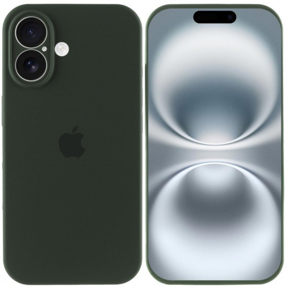 Чехол Silicone Case Full Camera Protective (AA) для Apple iPhone 16 Plus (6.7"), Зеленый / Cyprus Green