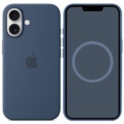Чехол Silicone case (AAA) full with Magsafe and Animation для Apple iPhone 16 (6.1"), Denim