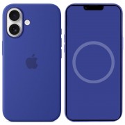 Чехол Silicone case (AAA) with Magsafe and Animation для Apple iPhone 16 (6.1") Ultramarine