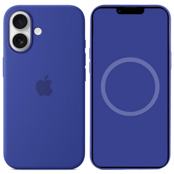 Чехол Silicone case (AAA) with Magsafe and Animation для Apple iPhone 16 (6.1") Ultramarine