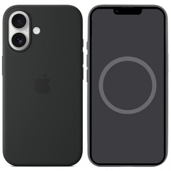 Чехол Silicone case (AAA) with Magsafe and Animation для Apple iPhone 16 (6.1") Black