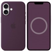 Чехол Silicone case (AAA) with Magsafe and Animation для Apple iPhone 16 (6.1") Plum