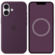 Чехол Silicone case (AAA) full with Magsafe and Animation для Apple iPhone 16 (6.1"), Plum