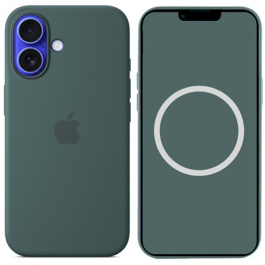 Чехол Silicone case (AAA) with Magsafe and Animation для Apple iPhone 16 Plus (6.7") Lake Green