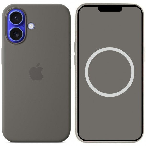 Чохол Silicone case (AAA) with Magsafe and Animation для Apple iPhone 16 Plus (6.7") Stone Grey