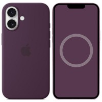 Чохол Silicone case (AAA) full with Magsafe and Animation для Apple iPhone 16 Plus (6.7"), Plum