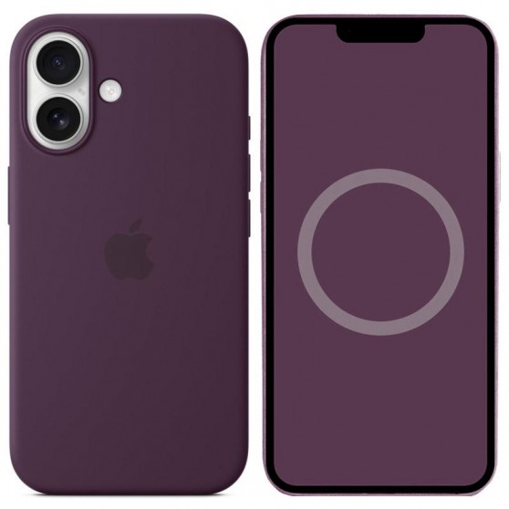 Чохол Silicone case (AAA) full with Magsafe and Animation для Apple iPhone 16 Plus (6.7"), Plum