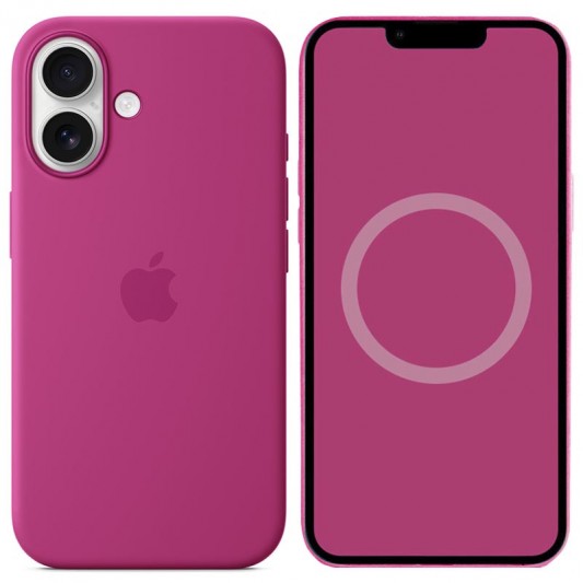 Чехол Silicone case (AAA) with Magsafe and Animation для Apple iPhone 16 Plus (6.7") Fuchsia
