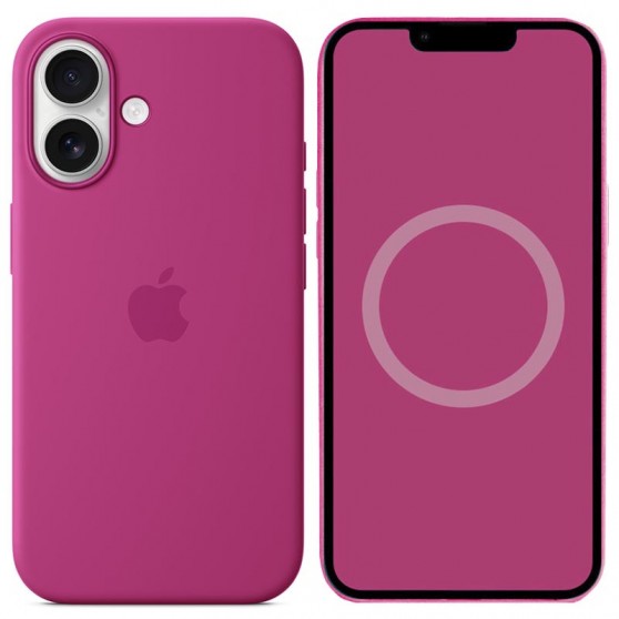 Чохол Silicone case (AAA) with Magsafe and Animation для Apple iPhone 16 Plus (6.7") Fuchsia