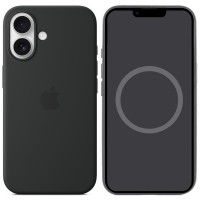 Чохол Silicone case (AAA) full with Magsafe and Animation для Apple iPhone 16 Plus (6.7"), Black