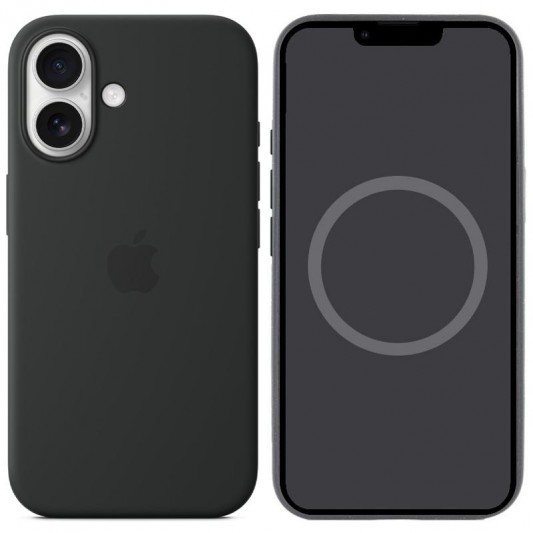 Чехол Silicone case (AAA) full with Magsafe and Animation для Apple iPhone 16 Plus (6.7"), Black