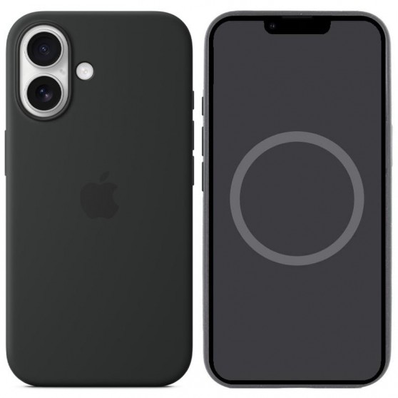 Чехол Silicone case (AAA) full with Magsafe and Animation для Apple iPhone 16 Plus (6.7"), Black