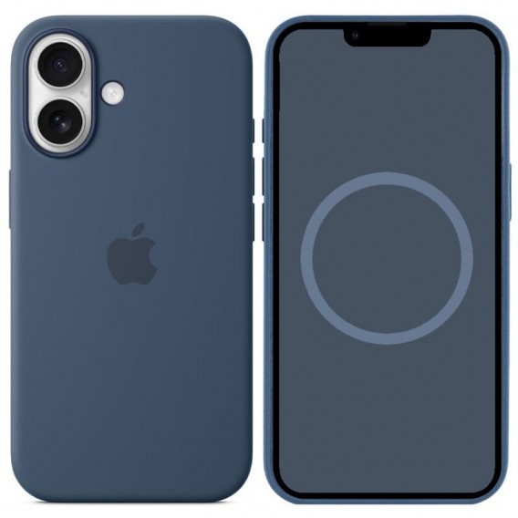 Чехол Silicone case (AAA) full with Magsafe and Animation для Apple iPhone 16 Plus (6.7"), Denim