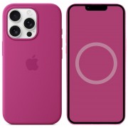 Чехол Silicone case (AAA) with Magsafe and Animation для Apple iPhone 16 Pro (6.3") Fuchsia