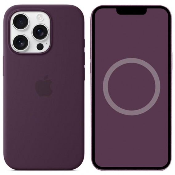 Чехол Silicone case (AAA) full with Magsafe and Animation для Apple iPhone 16 Pro Max (6.9"), Plum