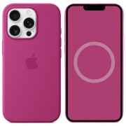 Чехол Silicone case (AAA) with Magsafe and Animation для Apple iPhone 16 Pro Max (6.9") Fuchsia