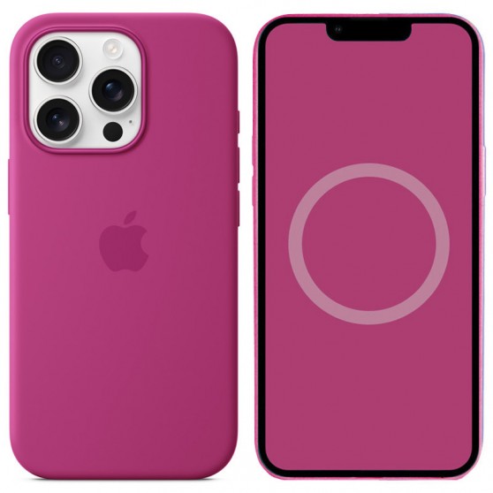Чохол Silicone case (AAA) with Magsafe and Animation для Apple iPhone 16 Pro Max (6.9") Fuchsia
